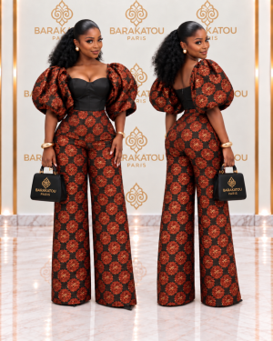 Ensemble pantalon en brocart