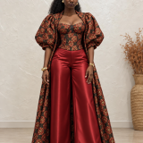 Ensemble pantalon en brocart