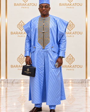 Grand boubou africain bleu ciel