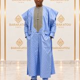 Grand boubou africain bleu ciel