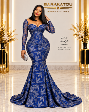 Robe sirène brocard
