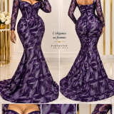 Robe de Soirée violet Brodé Autriche