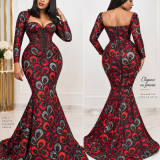 Robe sirène corset brodé autriche